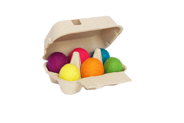 6-pack of rainbow eggs-felt balls-Rainbows and Clover-Rainbows and Clover