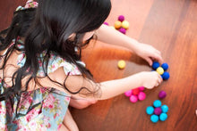 Load image into Gallery viewer, Bag of 45 assorted felt rainbow balls-felt balls-Rainbows and Clover-Rainbows and Clover