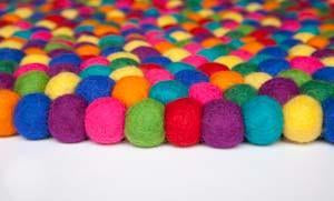 Felt ball rug-rugs-Rainbows and Clover-rainbow-Rainbows and Clover