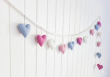 Load image into Gallery viewer, Felt heart garland-garlands-Rainbows and Clover-berry bubble-Rainbows and Clover