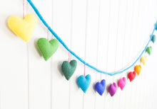 Load image into Gallery viewer, Felt heart garland-garlands-Rainbows and Clover-berry bubble-Rainbows and Clover