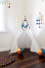 Load image into Gallery viewer, Kids teepee play tent regular-size-teepee-Rainbows and Clover-Rainbows and Clover