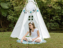 Load image into Gallery viewer, Kids teepee play tent super-size-teepee-Rainbows and Clover-Rainbows and Clover