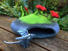 Load image into Gallery viewer, Felt fairy caves & dragon dens-fairy dragon house-Rainbows and Clover-Red poppy funghi-Rainbows and Clover