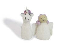 Load image into Gallery viewer, Felt puppet :: sets of 2-puppets-Rainbows and Clover-fairy & unicorn-Rainbows and Clover