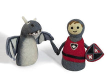 Load image into Gallery viewer, Felt puppet :: sets of 2-puppets-Rainbows and Clover-flamingo & swan-Rainbows and Clover