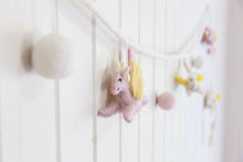 Load image into Gallery viewer, Pink & sunshine unicorn felt garland-garland-Rainbows and Clover-Rainbows and Clover