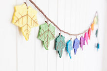 Load image into Gallery viewer, Rainbow flame tree leaf felt garland-garland-Rainbows and Clover-Rainbows and Clover