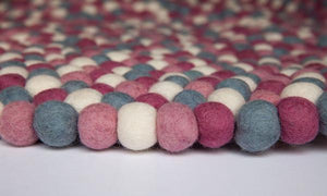 Felt ball rug-rugs-Rainbows and Clover-Berry Bubble-Rainbows and Clover
