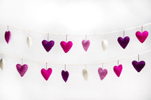 Load image into Gallery viewer, Felt heart garland-garlands-Rainbows and Clover-berry bubble-Rainbows and Clover