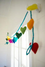 Load image into Gallery viewer, Felt heart garland-garlands-Rainbows and Clover-berry bubble-Rainbows and Clover