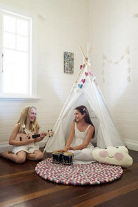 Kids teepee play tent regular-size-teepee-Rainbows and Clover-Rainbows and Clover