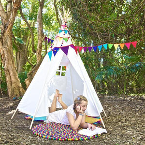 Kids teepee play tent super-size-teepee-Rainbows and Clover-Rainbows and Clover