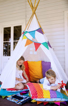 Load image into Gallery viewer, Kids teepee play tent super-size-teepee-Rainbows and Clover-Rainbows and Clover