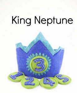Birthday crowns 1-5 years-crowns-Rainbows and Clover-King Neptune-Rainbows and Clover
