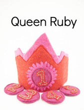 Load image into Gallery viewer, Birthday crowns 1-5 years-crowns-Rainbows and Clover-Queen Ruby-Rainbows and Clover
