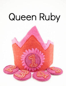 Birthday crowns 1-5 years-crowns-Rainbows and Clover-Queen Ruby-Rainbows and Clover
