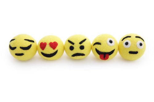 Emoji Balls x5 Feelings-felt balls-Rainbows and Clover-Rainbows and Clover