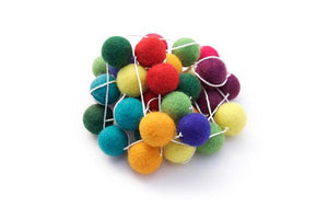 Felt ball garland - choice of colour-garlands-Rainbows and Clover-rainbow-Rainbows and Clover