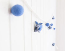 Load image into Gallery viewer, Felt bunny rabbit garland-garlands-Rainbows and Clover-blue-Rainbows and Clover