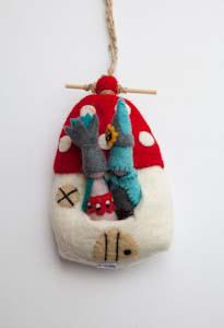 Felt hanging home-hanging homes-Rainbows and Clover-toadstool & gnomes-Rainbows and Clover