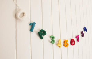 Felt numbers garland 0-9-garlands-Rainbows and Clover-Rainbow-Rainbows and Clover