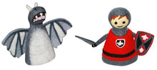 Load image into Gallery viewer, Felt puppet :: sets of 2-puppets-Rainbows and Clover-dragon &amp; knight-Rainbows and Clover
