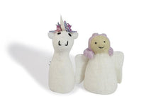 Load image into Gallery viewer, Felt puppet :: sets of 2-puppets-Rainbows and Clover-fairy &amp; unicorn-Rainbows and Clover