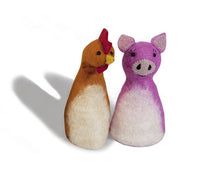 Load image into Gallery viewer, Felt puppet :: sets of 2-puppets-Rainbows and Clover-pig &amp; chook-Rainbows and Clover