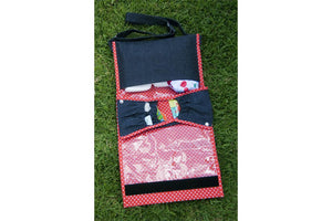 nic-nac : nappywrap nappy bag & change mat in one-nappywrap-Rainbows and Clover-poppy dot-Rainbows and Clover